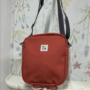 MOOPCrossbody Bag waxed canvas with gray Strap